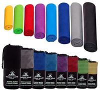 Outdoor World Travel Toalla de Microfibra de Secado rápido, compacta, Ultraligera, Toalla de baño de Alta absorción, natación, Senderismo, Yoga, Gimnasio 50 x 30cm (Negro, X-Pequeño)