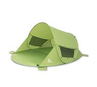 outdoorer Refugio de Playa Zack Premium Pop Up, Color Verde, Factor de protección UV 80 ─ Incluye piquetas de fijación, 3 Ventanas, y Suelo Reforzado