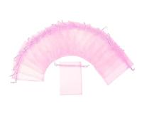 Outdoorfly - 50 bolsas de organza con cordón de 5 x 7 pulgadas, color rosa, transparente, bolsas de regalo para joyas, baby shower, fiesta, boda, bolsas de chocolate y dulces (50 unidades, rosa)