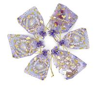 Outdoorfly 50 bolsas de regalo de organza con cordón, bolsas de joyería de 4 x 6 pulgadas, bolsas de malla con cordón de ajuste, bolsas de malla con estampado de corazón, bolsas de regalo para fiesta