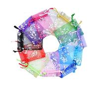 Outdoorfly Bolsa de regalo de organza 4 x 6 con cordón bolsas de joyería bolsas de boda fiesta Favors Baby Shower Seashell muestra bolsas de dulces, paquete de 100, Butterfly Mix 3.54x4.72
