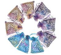 Outdoorfly Bolsa de regalo de organza 4 x 6 con cordón bolsas de joyería bolsas de boda fiesta Favors Baby Shower Seashell muestra bolsas de dulces, paquete de 100, Coralline Mix 4x6