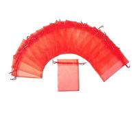 Outdoorfly Bolsas de organza con cordón, 12,7 x 17,8 cm, transparentes para regalos, fiestas de bebé, bodas, bolsas de regalo de chocolate y caramelos, Rojo