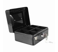 outdoorm 1 unidad mini caja de seguridad portátil de hierro pequeño con cerradura para dinero en efectivo y monedas para el hogar nuevo (Negro)