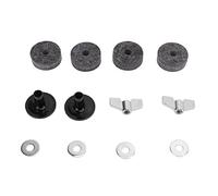 outdoorm 12 Piezas Accesorios de Repuesto de platillos Mangas de Fieltro 4 cm para Hi Hat Embrague Taza Tuercas de ala Arandela (Gris)