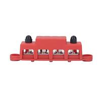 outdoorm 4 Stud M8 Barra de Bus Módulo de Alta Resistencia Bloque de distribución de energía Caja de Barra de Bus para RV Yacht 48VDC 250A (Roja)