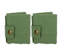 outdoorm Bolsa de vajilla de Camping de 2 Piezas, Organizador portátil de Lona para 7 Cuchillos y Tenedores de bambú para Viaje. (Verde)