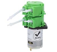 outdoorm Bomba de agua peristáltica dosificadora doble micro líquido circulante tubo de 1 x 3 mm (12 V CC.)