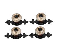 outdoorm Cajón de la puerta del gabinete de aleación de zinc accesorios de muebles exquisitos para la cocina del dormitorio del vestuario (1901 Matte Black Panther Print White)