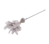 outdoorm Campana de Plumas Divertido Palo para Gatos Interactivo Resistente a mordeduras Varita para Gatos Juguete para Gatos domésticos (Gris)
