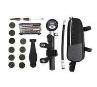 outdoorm Kit de herramientas portátil para reparación de neumáticos de bicicleta Outdoor: bomba digital, boquilla, parches y llaves de reparación.
