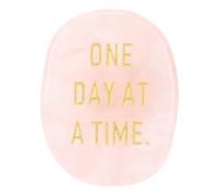 outdoorm Worry Stone One Day At A Time Inspirational Enhance Confidence Give Power Thumb Stone for Anxiety (Rosa)