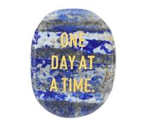 outdoorm Worry Stone One Day At A Time Inspirational Enhance Confidence Give Power Thumb Stone for Anxiety (Lapislázuli)