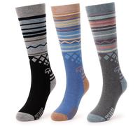 OutdoorMaster 3 Pares Calcetines de Esquí de Lana Merino Unisex para Hombre & Mujer, Calcetines Transpirables de Invierno para Snowboard y Deportes al Aire Libre con Diseño OTC/puño Antideslizante