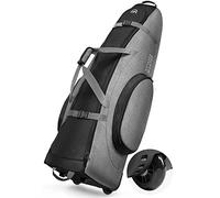 OutdoorMaster Bolsa de viaje acolchada de golf con ruedas reforzadas, 900D Oxford resistente al desgaste e impermeable, bolsa de viaje de golf de lados suaves, compartimento para zapatos y accesorios,