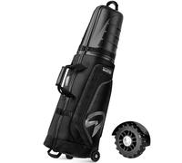 OutdoorMaster Bolsas de Viaje de Golf para aerolíneas con Ruedas y Funda rígida, protegen los Palos de Golf, Ligeras y fáciles de maniobrar, versión Mejorada, Color Negro Roca