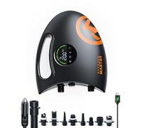 OutdoorMaster Bomba de aire SUP recargable de alta presión de 20 PSI, 88.8 Wh, tiburón eléctrico 2S, apagado automático y desinflación, entrada de 12 V CC y tipo C, para tablas de remo inflables,