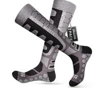 OutdoorMaster Calcetines de esquí de Lana Merino, 2-Pack sobre la Pantorrilla con puño Antideslizante para Hombres y Mujeres, Calcetines térmicos de compresión de Invierno para esquí, Snowboard
