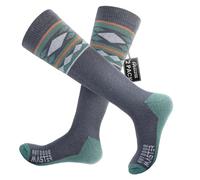 OutdoorMaster Calcetines de esquí Unisex de Lana Merino para Hombres y Mujeres (OTC) con diseño de puño Antideslizante, Calcetines térmicos para Invierno y Snowboard