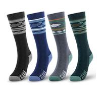 OutdoorMaster - Calcetines unisex de esquí de lana merino, altura por encima de la pantorrilla, puños antideslizantes