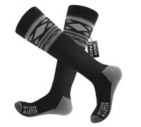 OutdoorMaster - Calcetines unisex de esquí de lana merino, altura por encima de la pantorrilla, puños antideslizantes