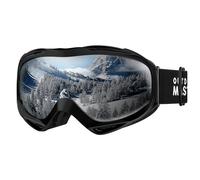 OutdoorMaster Gafas de esquí OTG - Gafas de esquí/snowboard para hombres, mujeres y jóvenes - 100% protección UV (montura negra + lente gris VLT 10%)