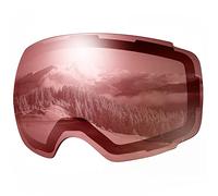 OutdoorMaster gafas de esquí PRO - Lente intercambiable sin marco 100% Protección UV400 Gafas Ski Snowboard for Mujer & hombre (VLT28% Sliver & Light Rose Red)
