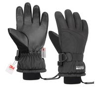 OutdoorMaster Guantes de esquí para niños, 3M Thinsulate, guantes térmicos resistentes al viento e impermeables para invierno para niños y niñas, esquí, snowboard, deportes de invierno