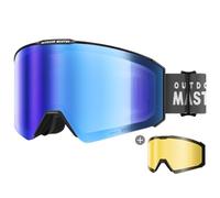 OutdoorMaster Máscaras de Esquí Falcon de ZEISS, Máscaras de Snowboard OTG Antivaho, Lente Magnética Intercambiable, Máscaras de Nieve para Hombre y Mujer, HydroBlue Vlt 27
