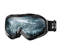 OutdoorMaster Máscaras de Esquí OTG - Máscaras de Esquí/Snowboard para Hombres, Mujeres y Jóvenes - 100% Protección UV (Montura Negra Bluelens VLT80%)