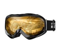 OutdoorMaster Máscaras de Esquí OTG - Máscaras de Esquí/Snowboard para Hombres, Mujeres y Jóvenes - 100% Protección UV (Montura Negra Orangelens VLT65%)