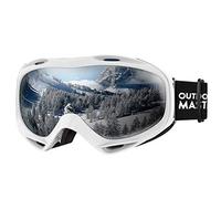 OutdoorMaster OTG - Gafas de esquí y snowboard para hombres, mujeres y jóvenes, 100% protección UV (marco de rayas + lente gris VLT 11.7%)