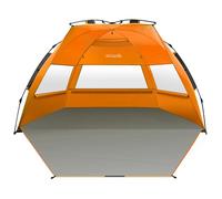 OutdoorMaster Tienda de campaña de Playa desplegable para 3-4 Personas, tamaño XL, fácil de Instalar, toldo de Playa portátil, Refugio Solar Plegable con protección UV UPF 50+, tragaluz extraíble,