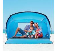 OutdoorMaster Tienda de campaña de Playa para 3 a 4 Personas, fácil de Instalar y portátil, toldo de Refugio Solar con protección UV UPF 50+, tragaluz extraíble, tamaño Familiar, Color Azul