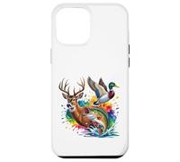 Outdoorsmen Ciervo Pato Pescado Acuarelas Vida SIL Carcasa para iPhone 12 Pro MAX