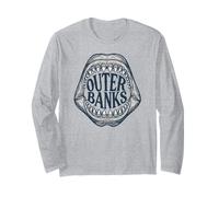 Outer Banks North Carolina Shark | Visita OBX Merch Vacaciones Manga Larga