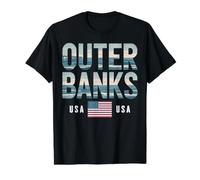 Outer Banks USA Diseño de Cangrejo costero Camiseta gráfica económica, Hombre, Negro, L