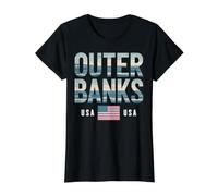 Outer Banks USA Diseño de Cangrejo costero Camiseta gráfica económica, Mujer, Negro, XS