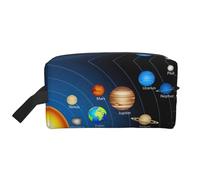 Outer Space - Bolsa organizadora de viaje impresa con sistema solar, estuche de almacenamiento de alta densidad con espuma protectora para electrónica
