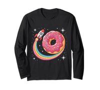 Outer Space Donut Rainbow Kids Planet Galaxy Day Niños Niñas Manga Larga