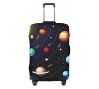 Outer Space - Funda protectora para equipaje, con sistema solar, elástica, lavable, antiarañazos, ajuste de 45,7 a 81,3 cm, White, XL