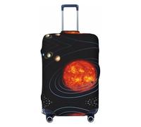 Outer Space Galaxy - Funda para maleta con estampado de sistema solar, protector de equipaje, elástico, lavable, funda de viaje, Negro -, S