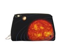 Outer Space Galaxy - Neceser con sistema solar, organizador de maquillaje para viajes, para brochas de maquillaje, pintalabios, Gold, Talla única, Neceser