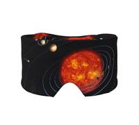 Outer Space Galaxy - Orejeras transpirables y ajustables para dormir con estampado del sistema solar para hombres y mujeres, para yoga, viajes