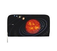 Outer Space Galaxy Solar System - Cartera para mujer, moderna, para viajes, de 7.9 x 3.9 pulgadas, casual, regalo para mujer, Negro -, Talla única, Arte