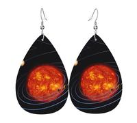 Outer Space Galaxy Solar System - Pendientes de piel con forma de lágrima de moda, ligeros, bohemios, regalo de joyería para mujeres y niñas