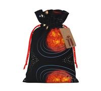 Outer Space Galaxy Solar System Print Christmas Season Christmas Drawstring Gift Bags for Gifts Christmas Party Favors