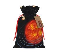 Outer Space Galaxy Solar System Print Christmas Season Christmas Drawstring Gift Bags for Gifts Christmas Party Favors
