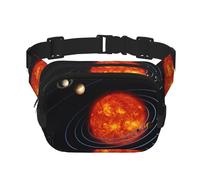 Outer Space Galaxy Solar System - Riñonera elegante y práctica, ajustable, perfecta para viajes y actividades al aire libre, Black, Talla única