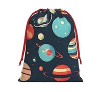 Outer Space Planet Print - Bolsas de regalo de varios tamaños, bolsas de regalo con cordón para mujeres, Navidad, cumpleaños, reutilizables